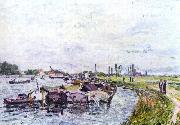 Frachtkahne bei Saint-Mammes Alfred Sisley